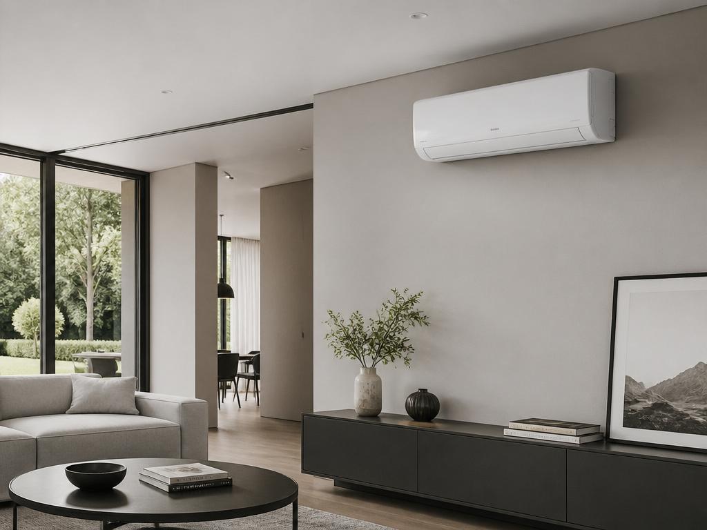 Unité de climatisation murale moderne dans un salon design